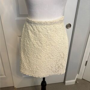 Element Cream Embellished A-line Mini Skirt